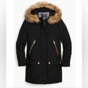J Crew Black Winter Coat with Hood